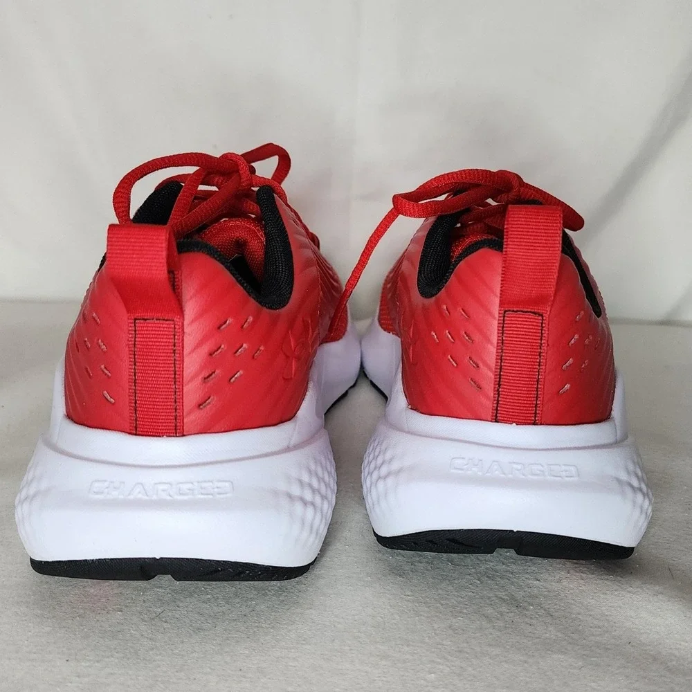 Under Armour Charged Pursuit 3 Red Black Running Shoes Mens 8.5 3026017-601